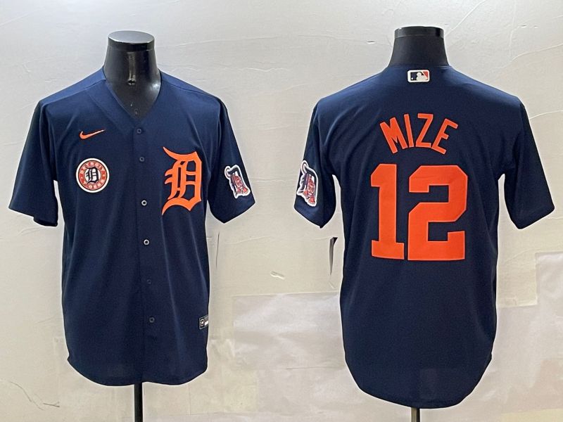 Men Detroit Tigers 12 Mize Drak Blue Game 2025 Nike MLB Jersey style 1